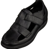 CALTO - K2661 - 3.2 Inches Taller (Black) - Casual Fisherman Sandal - TLW Shoes