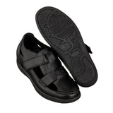 CALTO - K2661 - 3.2 Inches Taller (Black) - Casual Fisherman Sandal - TLW Shoes
