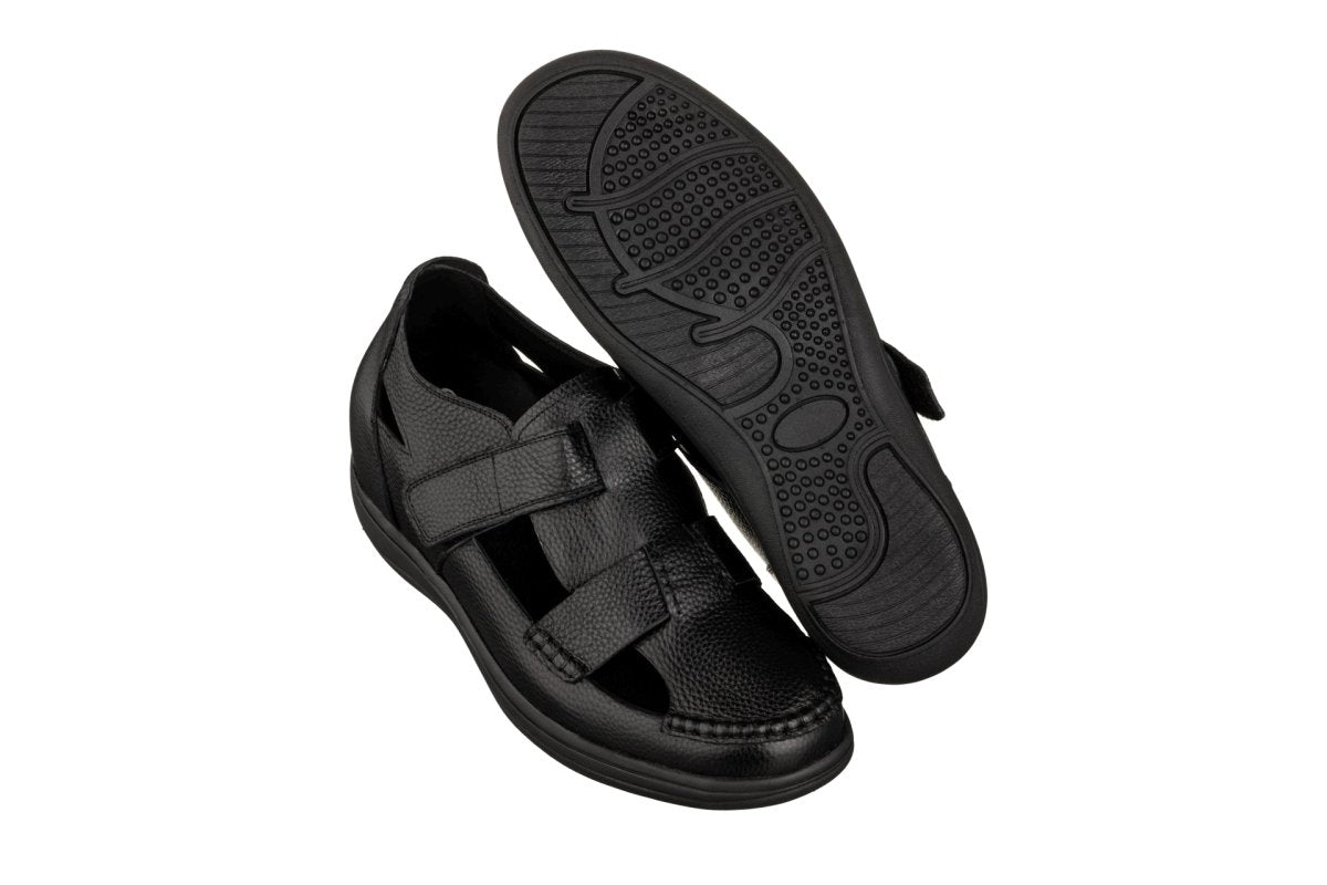 CALTO - K2661 - 3.2 Inches Taller (Black) - Casual Fisherman Sandal - TLW Shoes