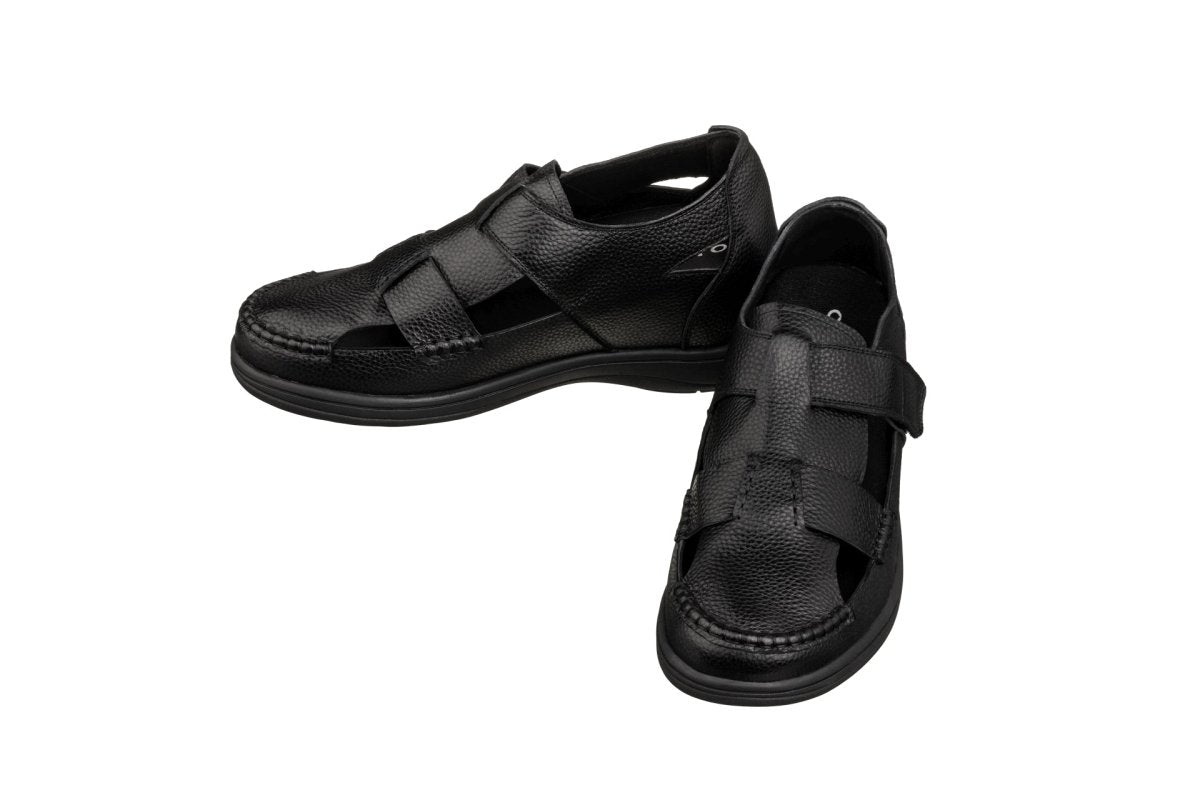 CALTO - K2661 - 3.2 Inches Taller (Black) - Casual Fisherman Sandal - TLW Shoes