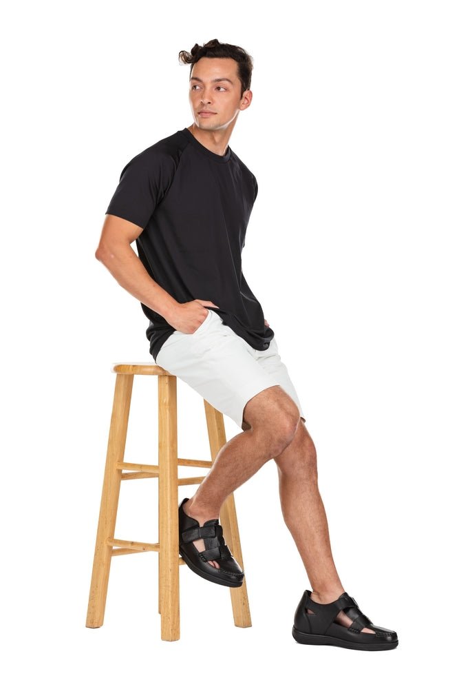 CALTO - K2661 - 3.2 Inches Taller (Black) - Casual Fisherman Sandal - TLW Shoes