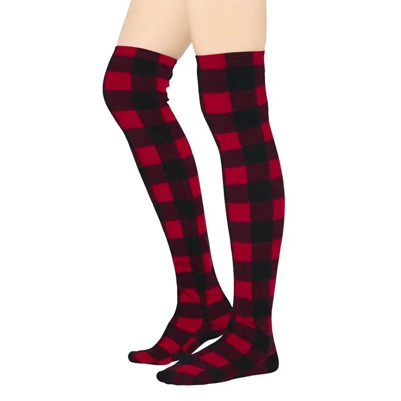 Over - the - Knee Fleece Socks - Lumberjack - TLW Shoes