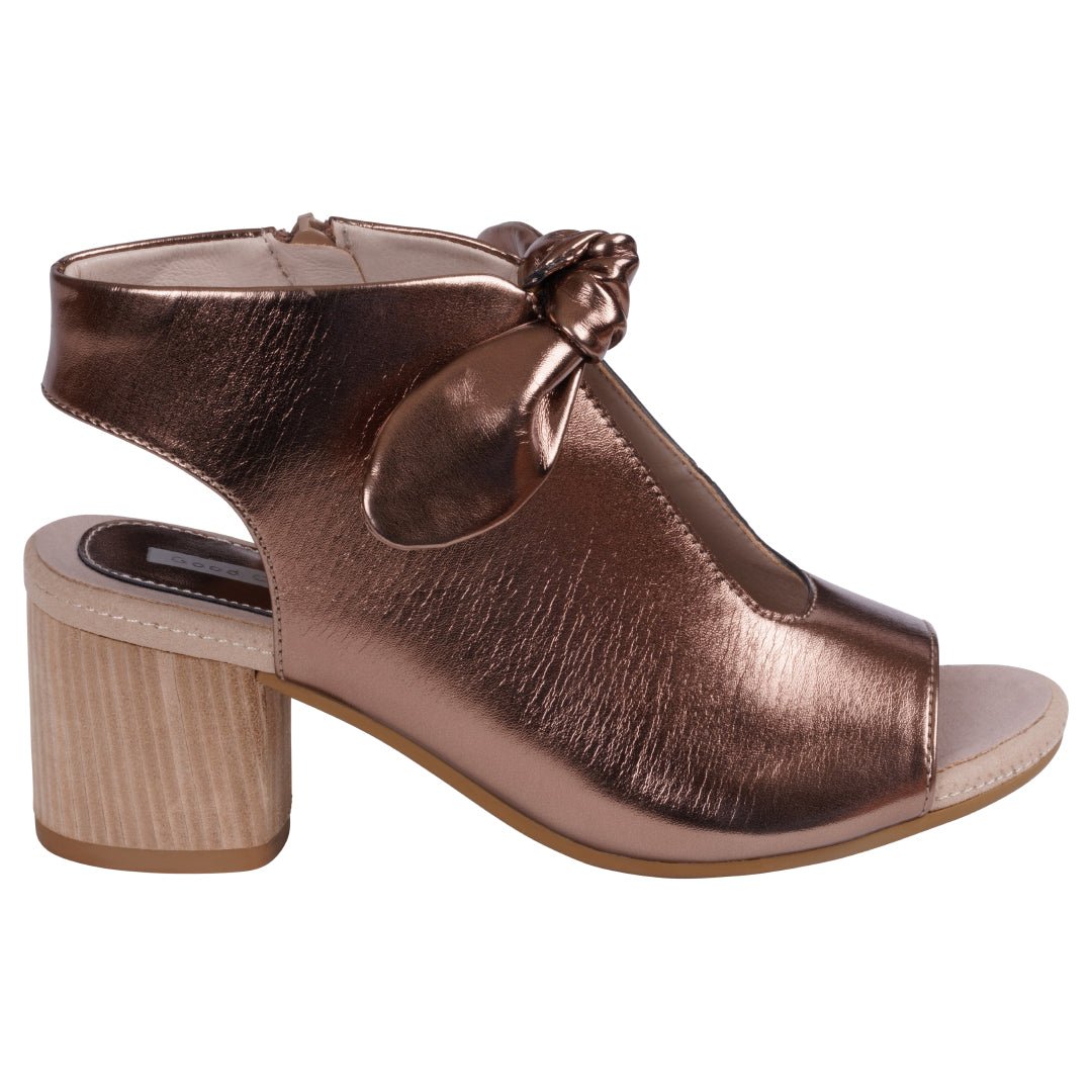 Women's Kimora Bronze Heeled Sandals - TLW Shoes