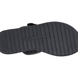 Lorena Black Woven Double Band Slide Platform Sandals - TLW Shoes