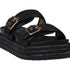 Lorena Black Woven Double Band Slide Platform Sandals - TLW Shoes