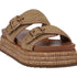 Lorena Natural Woven Double Band Slide Platform Sandals - TLW Shoes