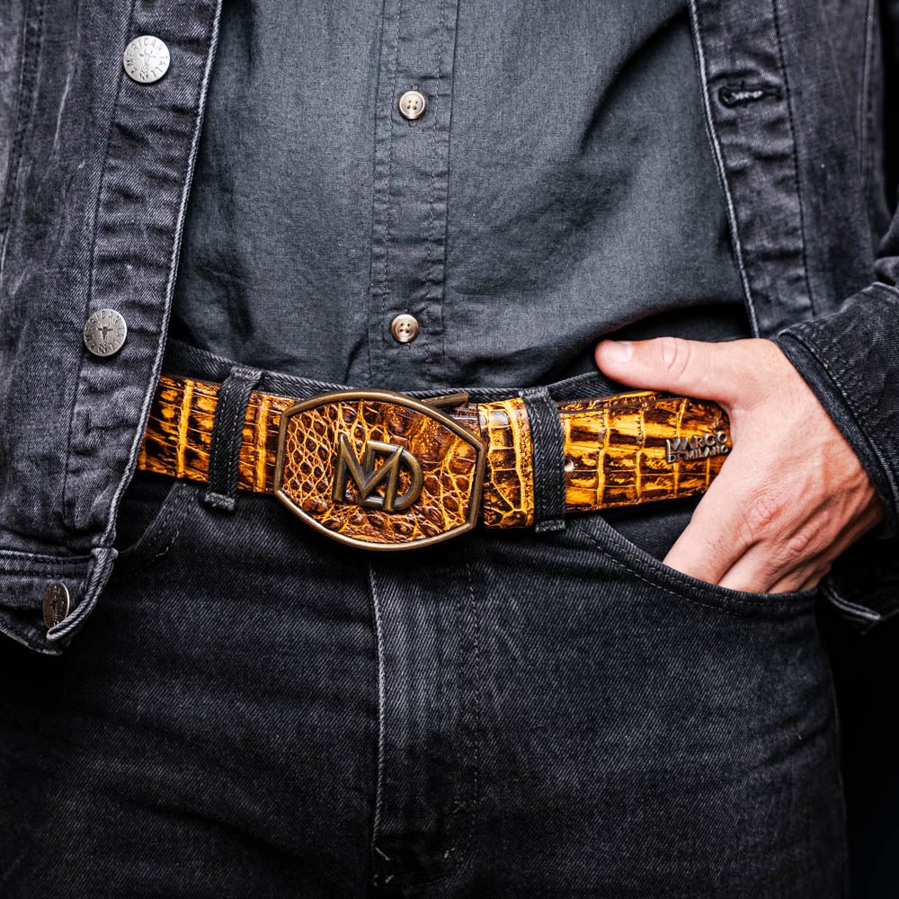 Marco Di Milano Iowa Belt Mustard Brown - TLW Shoes