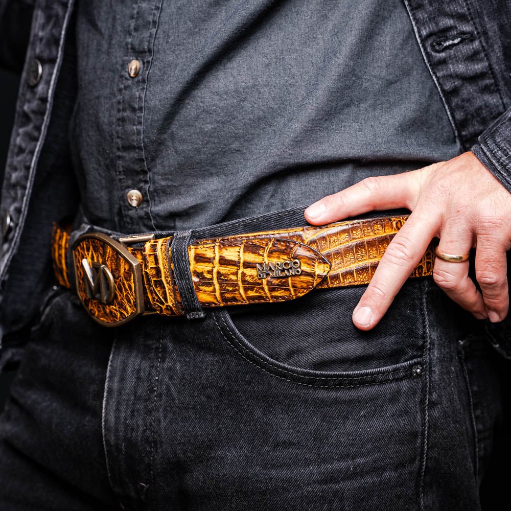 Marco Di Milano Iowa Belt Mustard Brown - TLW Shoes