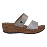 Women's Meli Silver Wedge Sandals - TLW Shoes