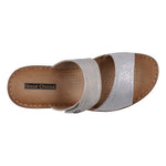 Women's Meli Silver Wedge Sandals - TLW Shoes