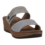 Women's Meli Silver Wedge Sandals - TLW Shoes