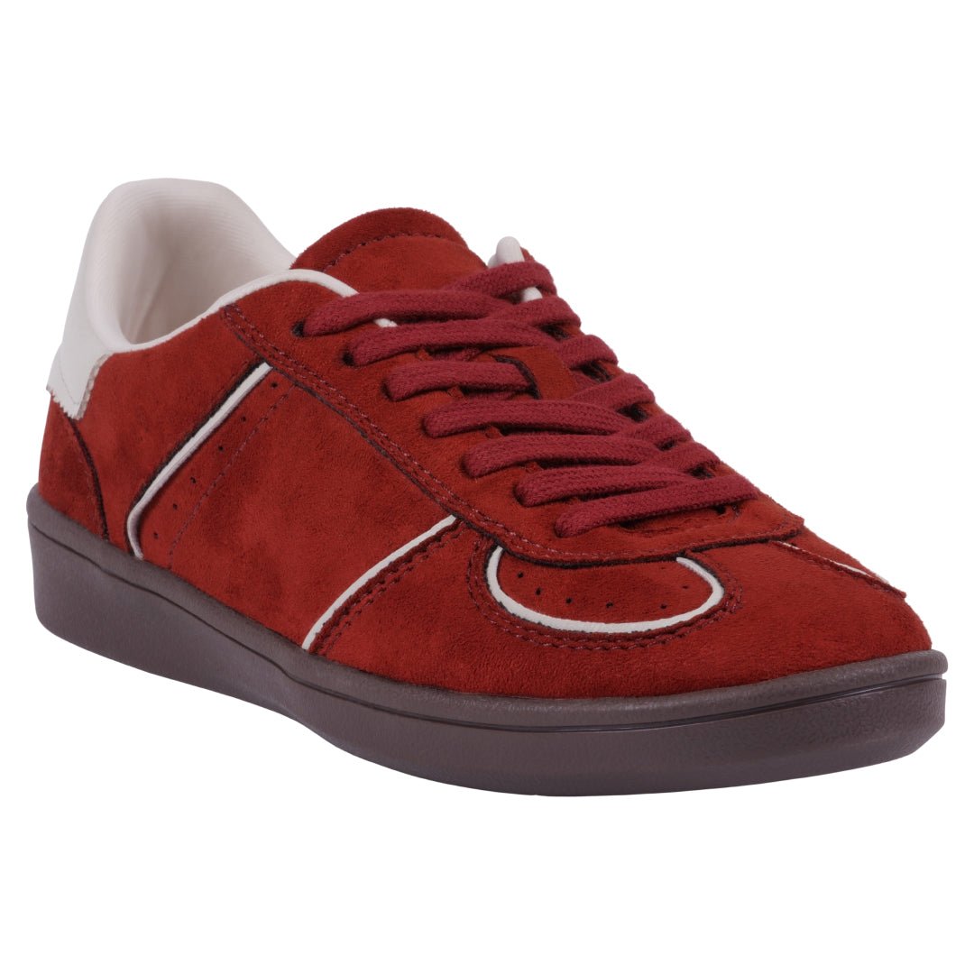 Women's Milan Chocolate Suede Lace Up Sneaker - TLW Shoes