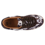 Women's Milan Cow Print Lace Up Sneaker - TLW Shoes