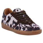 Women's Milan Cow Print Lace Up Sneaker - TLW Shoes