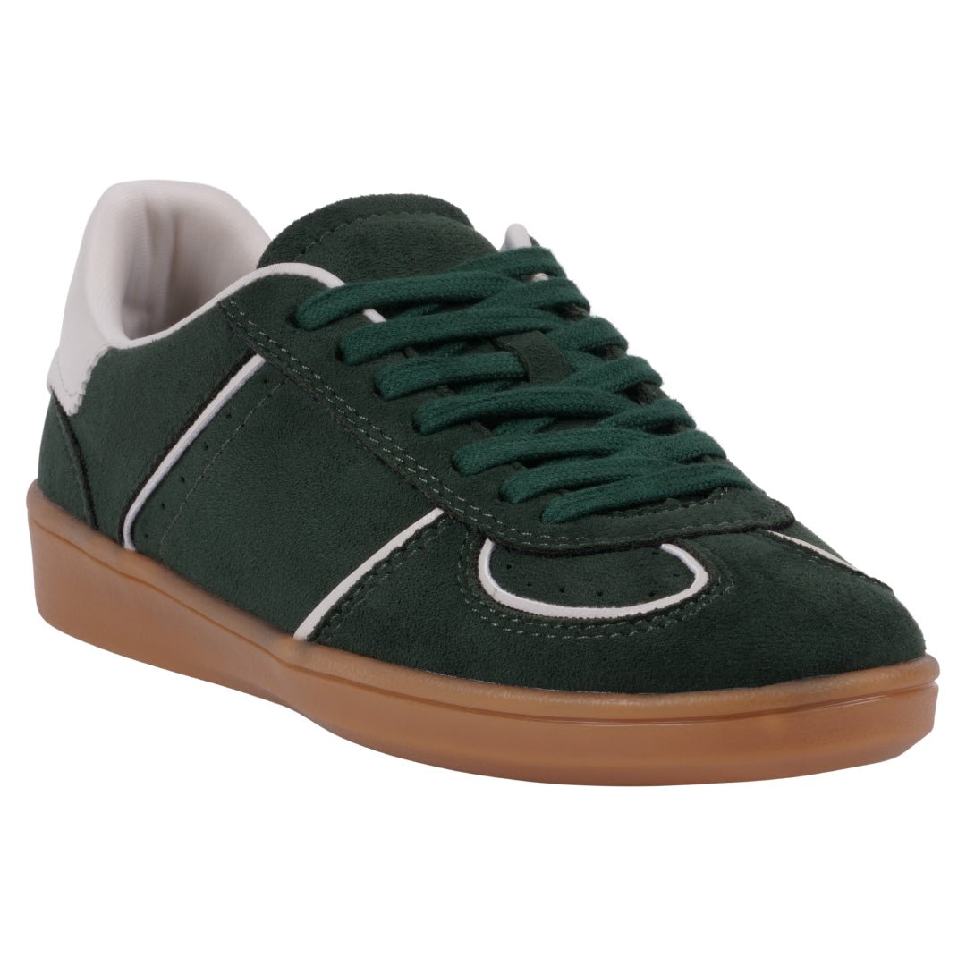Women's Milan Green Lace Up Sneaker - TLW Shoes