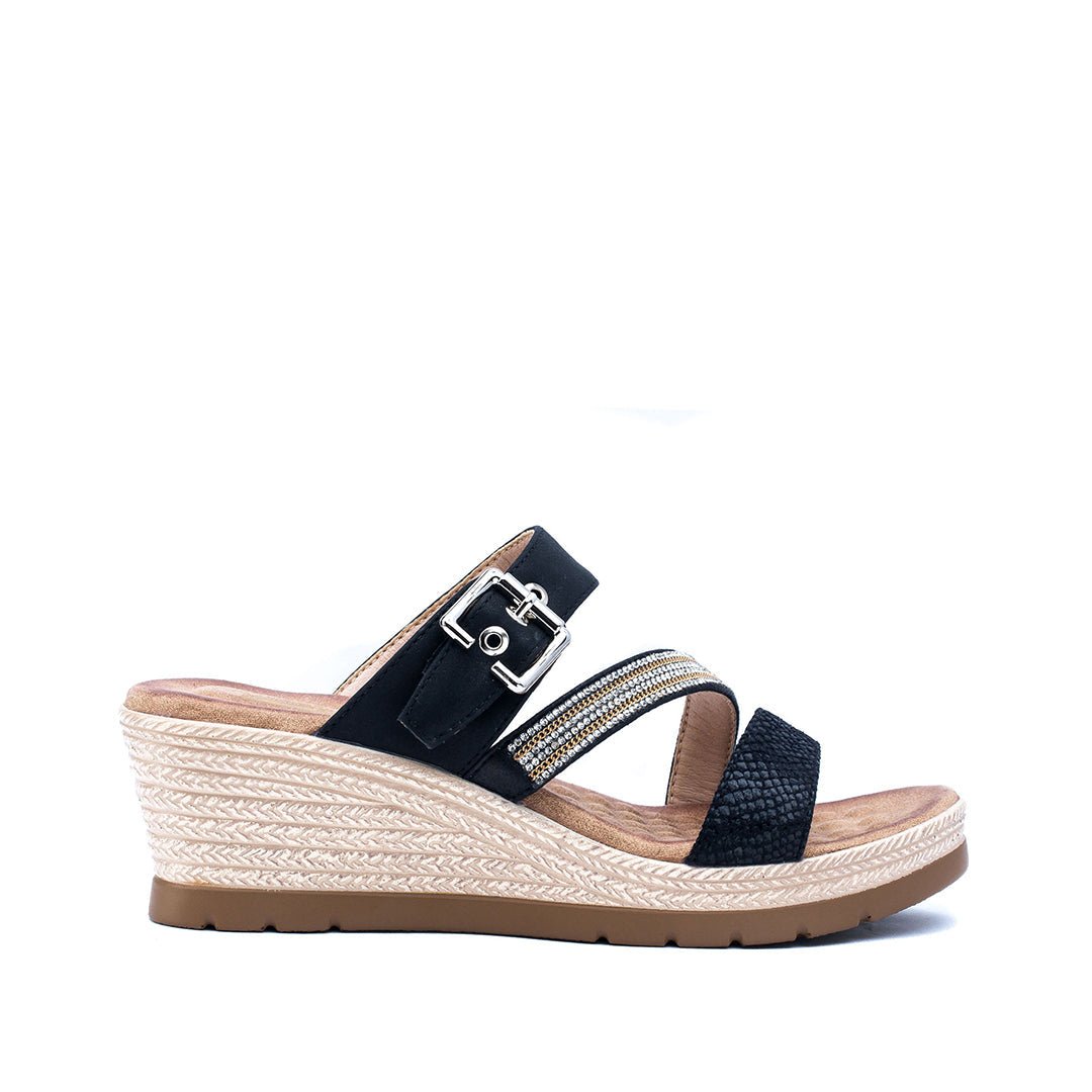 Monica Black Espadrille Sandal - TLW Shoes