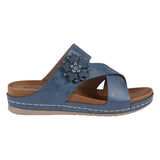 Women's Nessie Blue Flower Comfort Sandals - TLW Shoes
