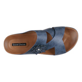 Women's Nessie Blue Flower Comfort Sandals - TLW Shoes