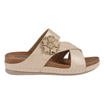 Women's Nessie Gold Flower Comfort Sandals - TLW Shoes