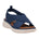 Women's Nixie Navy Stretch Lycra Wedge Sandals - TLW Shoes