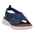 Women's Nixie Navy Stretch Lycra Wedge Sandals - TLW Shoes