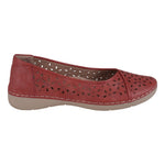 Nysha Red Laser Cut Flats - TLW Shoes