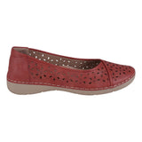 Nysha Red Laser Cut Flats - TLW Shoes