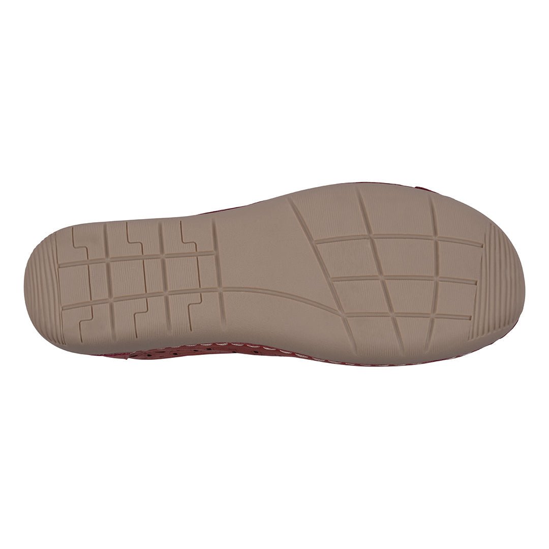 Nysha Red Laser Cut Flats - TLW Shoes