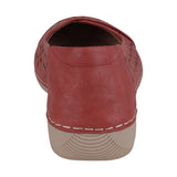 Nysha Red Laser Cut Flats - TLW Shoes