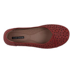 Nysha Red Laser Cut Flats - TLW Shoes