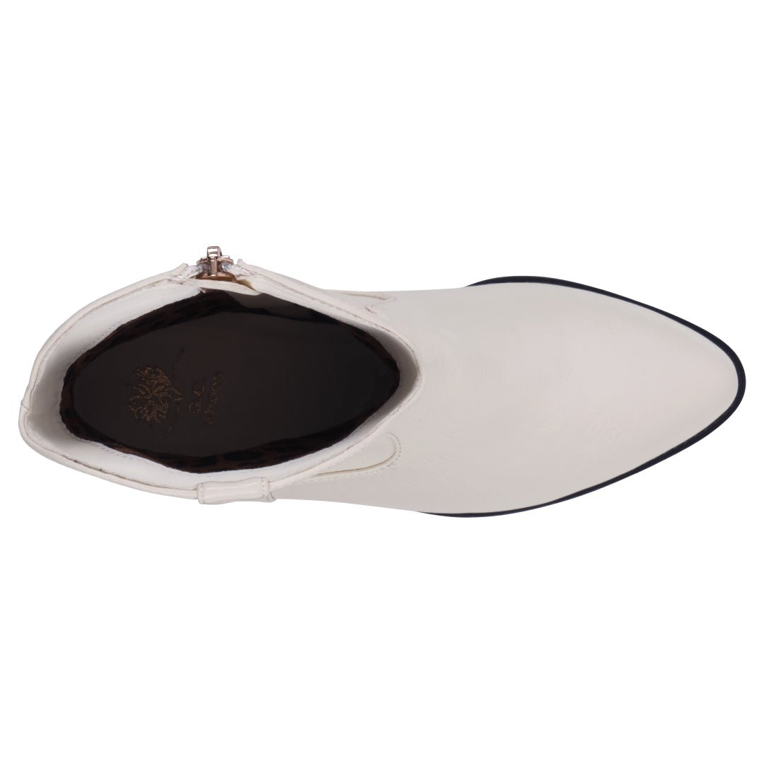 Women's Qakley Off White Bootie - TLW Shoes