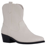Women's Qakley Off White Bootie - TLW Shoes