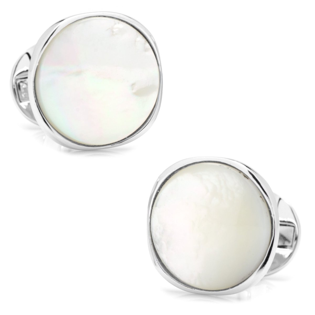 Sterling Silver Classic Formal Mother of Pearl Cufflinks - TLW Shoes