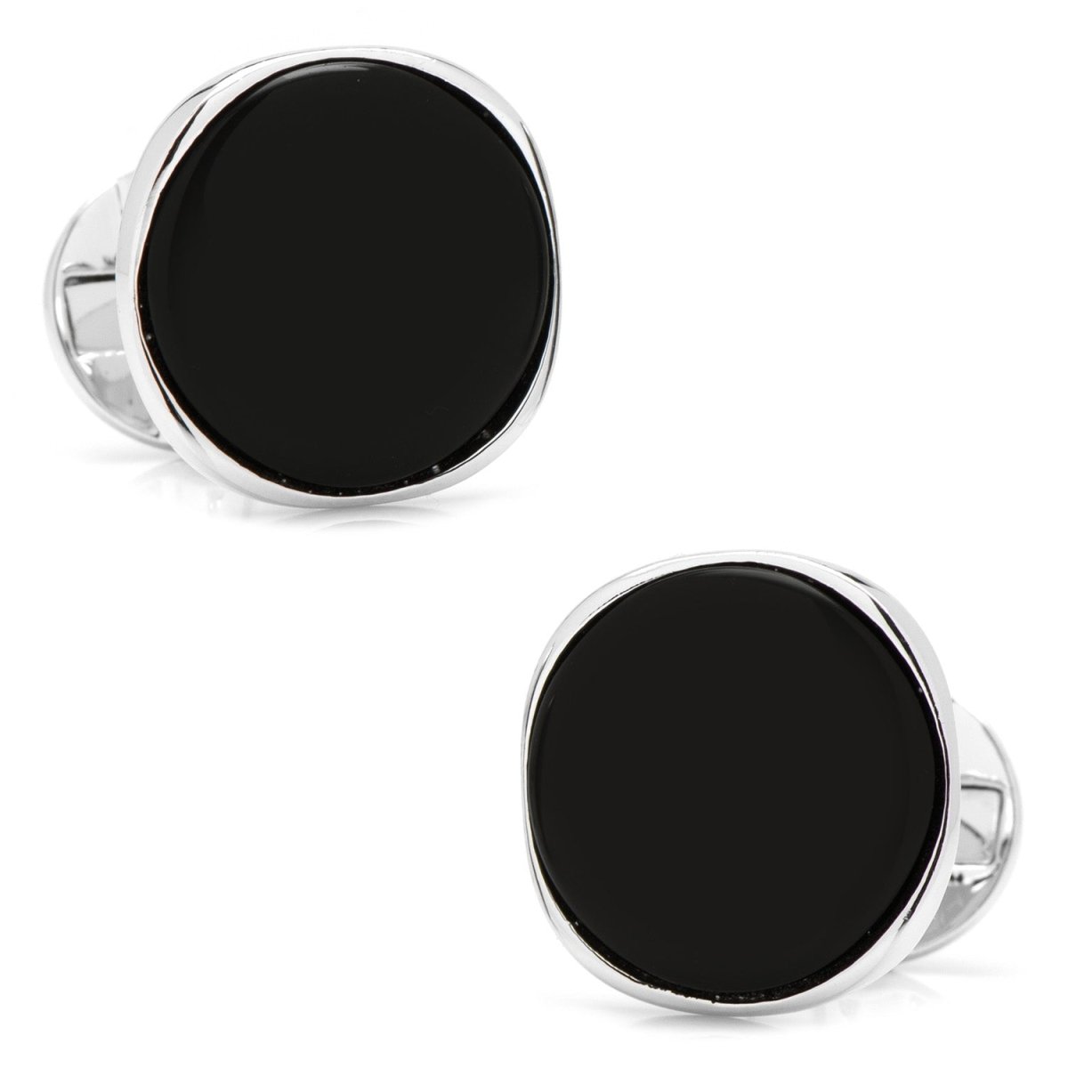 Sterling Silver Classic Formal Onyx Cufflinks - TLW Shoes