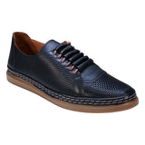 Oscar Black Hidden Lace Perforated Leather Sneakers - TLW Shoes