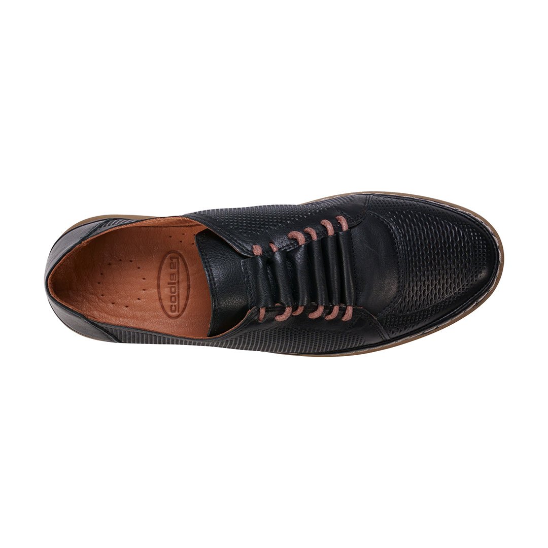 Oscar Black Hidden Lace Perforated Leather Sneakers - TLW Shoes