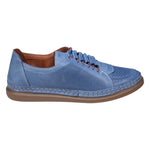 Oscar Blue Hidden Lace Perforated Leather Sneakers - TLW Shoes