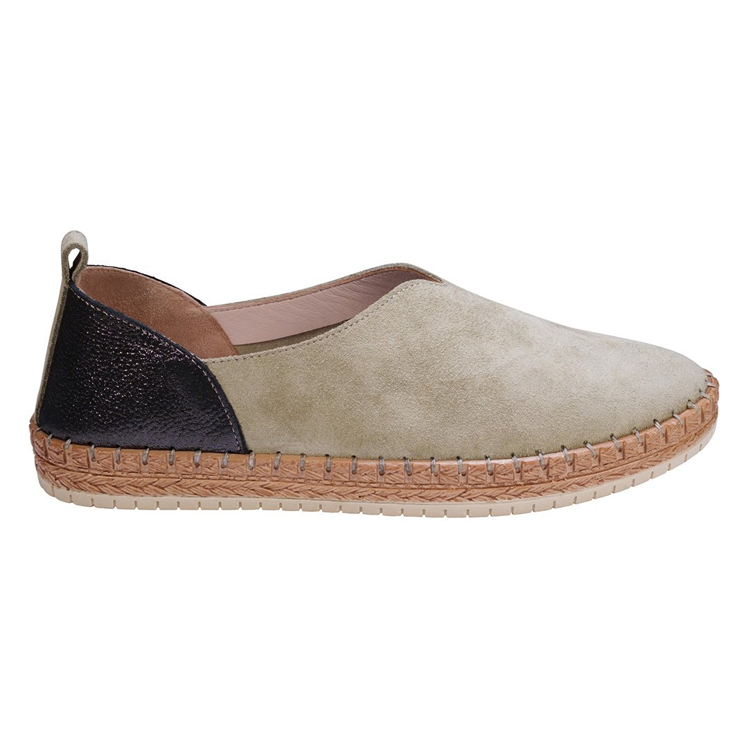 Paisley Tan Two Tone Suede Slip on Flats - TLW Shoes