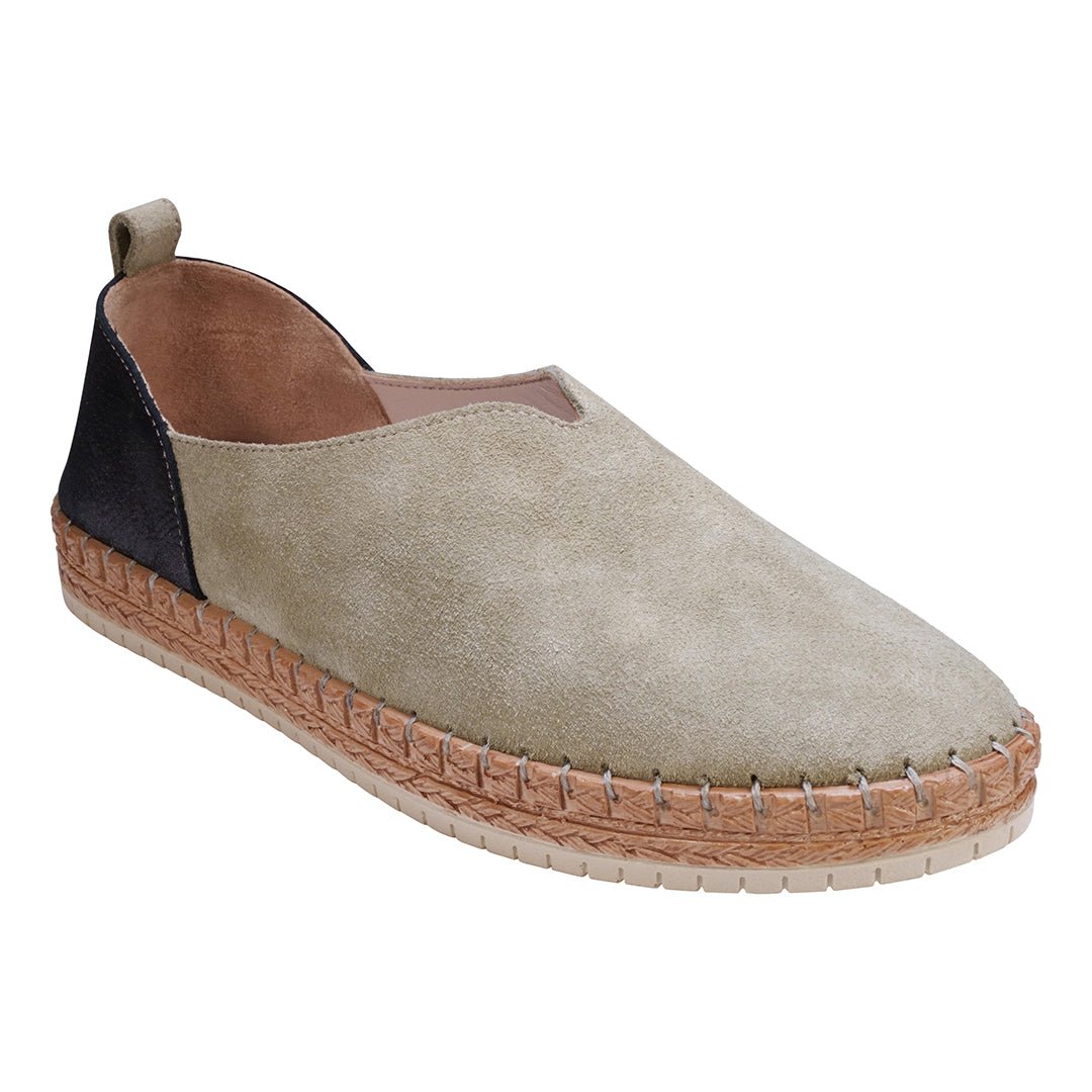 Paisley Tan Two Tone Suede Slip on Flats - TLW Shoes