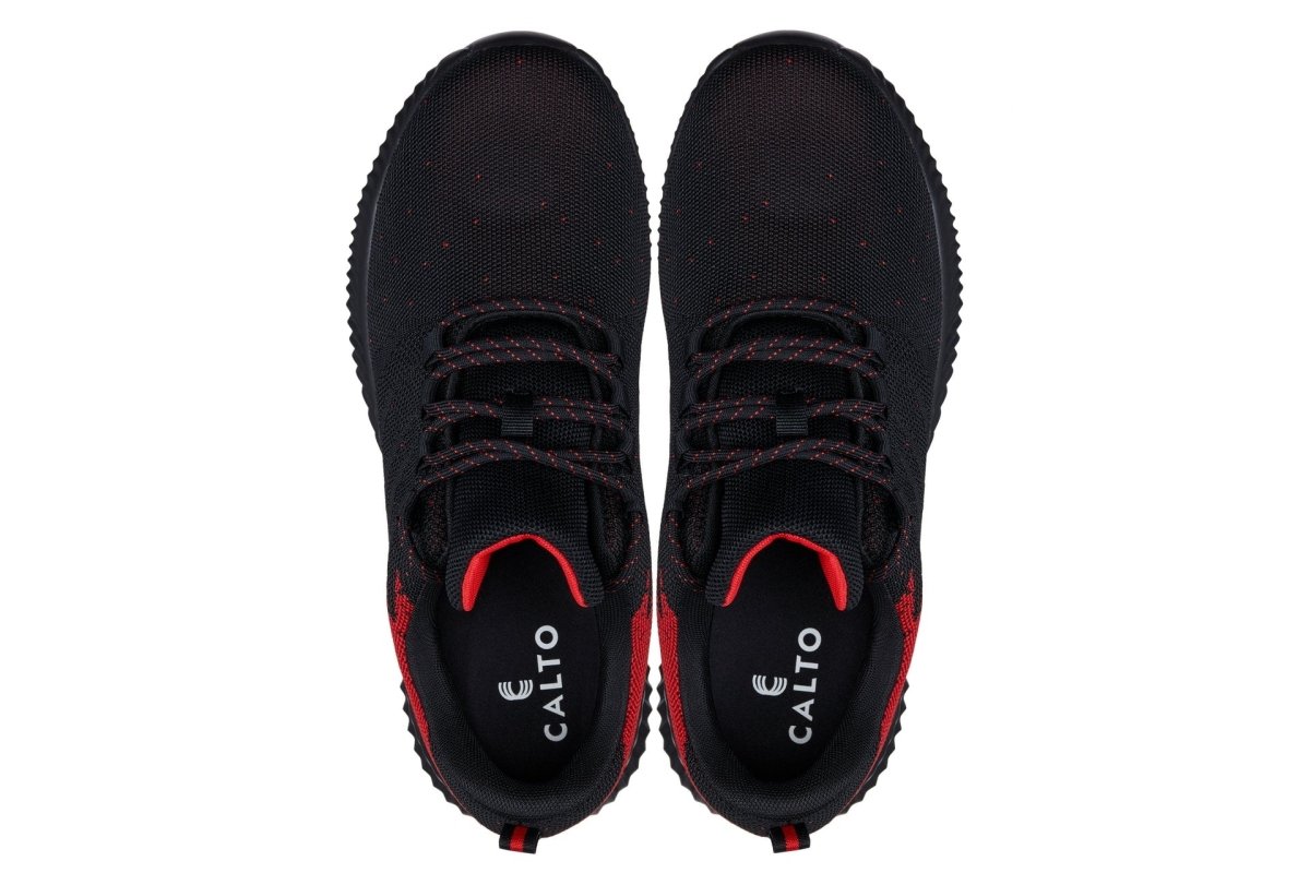 CALTO - Q215 - 2.8 Inches Taller (Black/Red) - Ultra Lightweight - TLW Shoes
