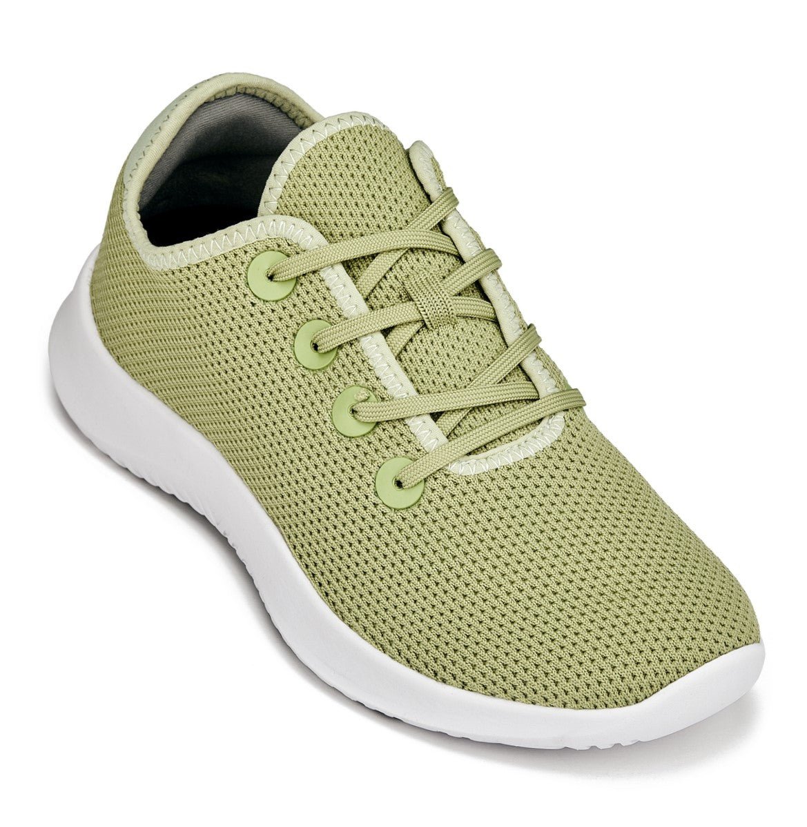 CALTO - Q405 - 2.4 Inches Taller (Pale Lime) - Ultra Lightweight Knitted Sneakers - TLW Shoes