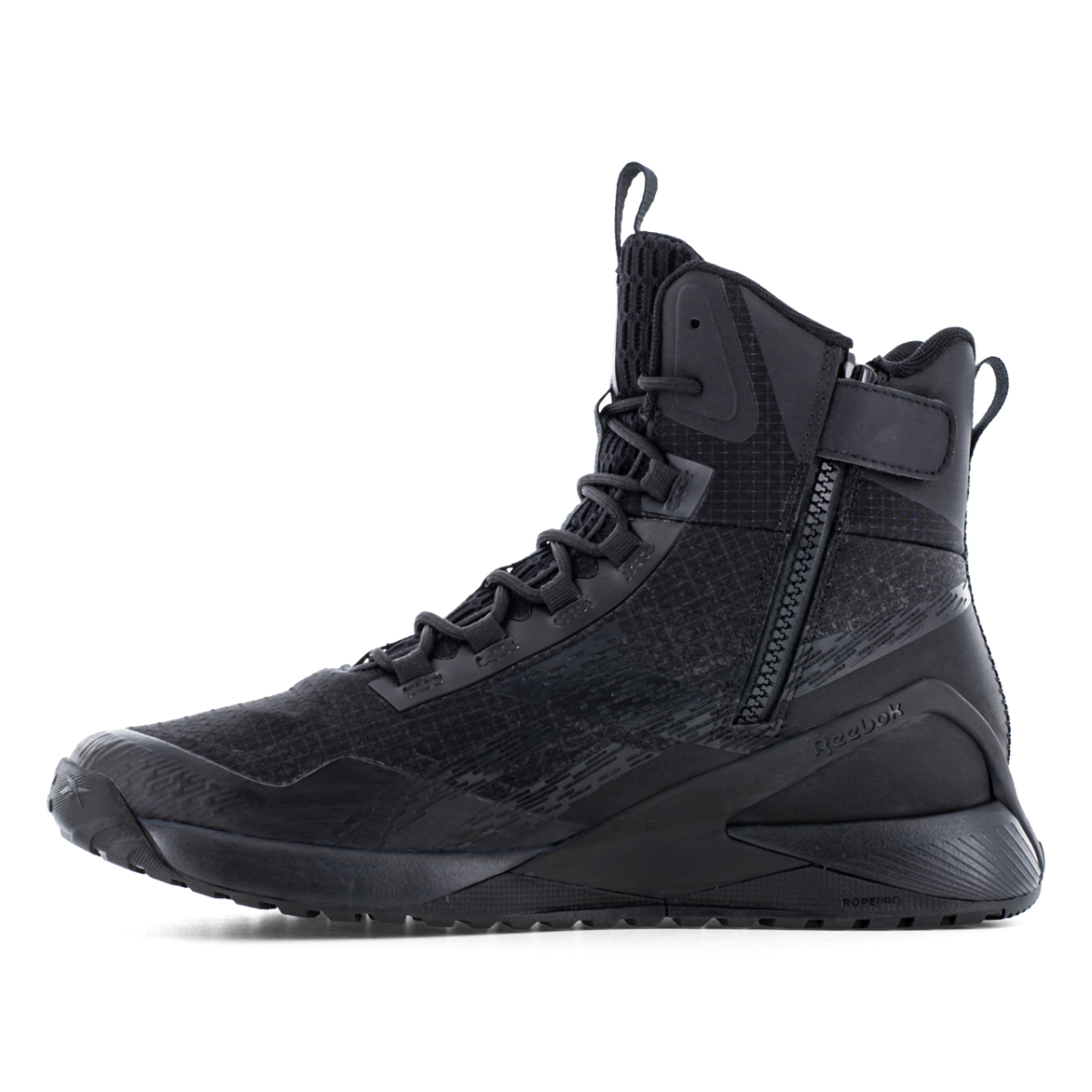 Reebok Work Nano X1 Adventure Tactical RB3485 Men's 6" Tactical Boot with Side Zipper in Black - TLW Shoes