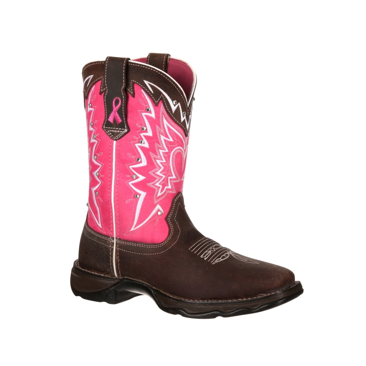 Durango Lady Rebel Women's Benefiting Stefanie Spielman Western Boots Rd3557 In Dark Brown And Pink - TLW Shoes