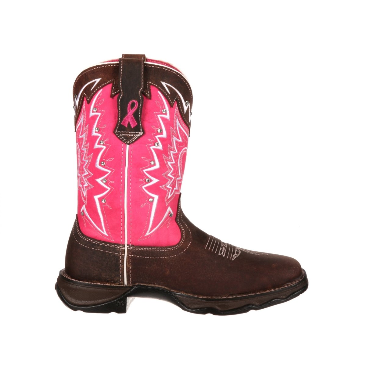 Durango Lady Rebel Women's Benefiting Stefanie Spielman Western Boots Rd3557 In Dark Brown And Pink - TLW Shoes