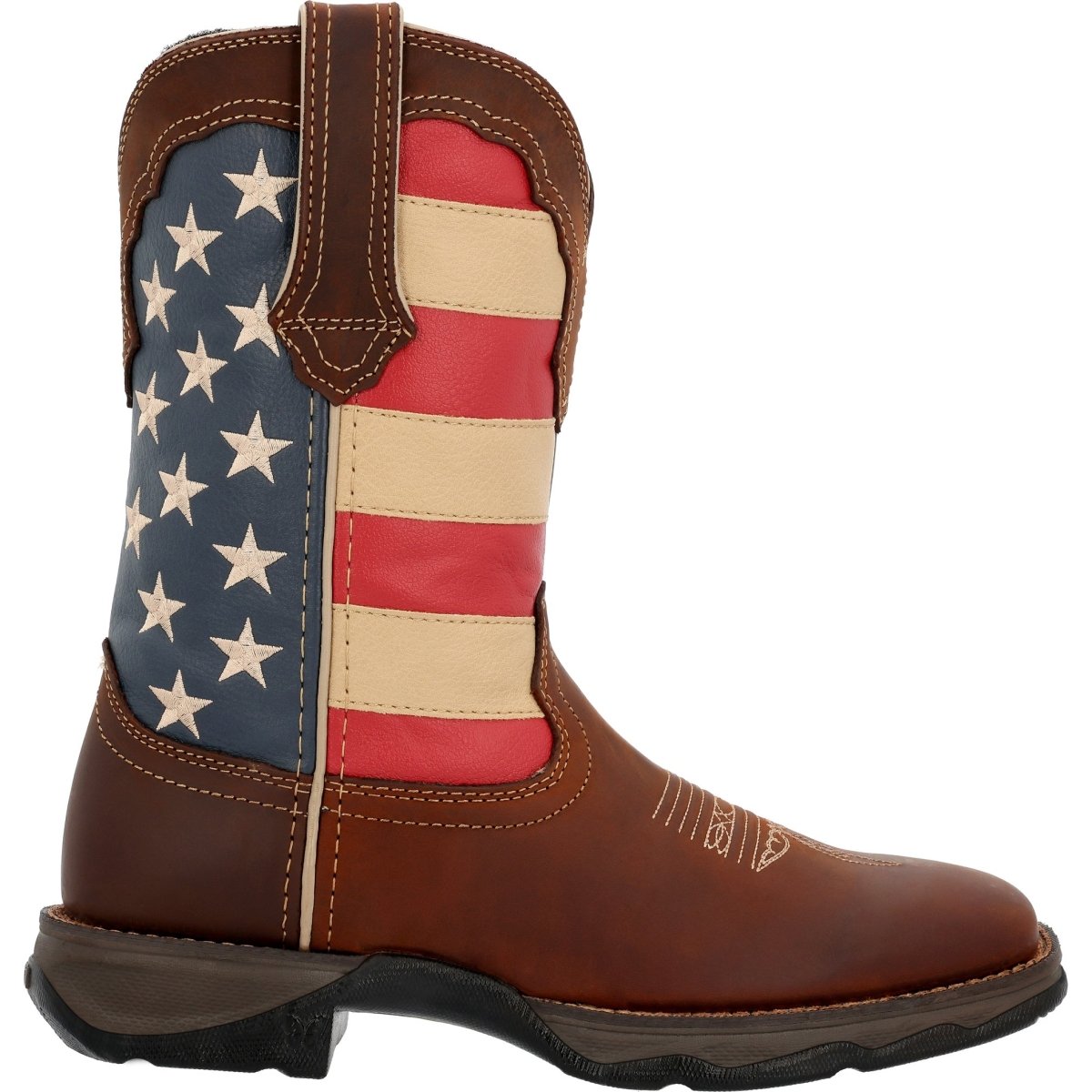 Durango Lady Rebel Pull - On Western Flag Women Work Boots Rd4414 In Brown - TLW Shoes