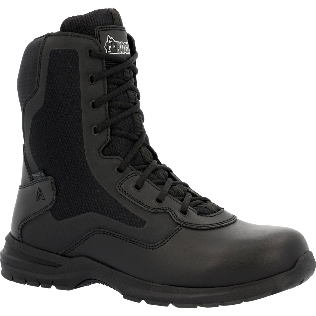 Rocky Cadet 8" Men's Side Zip Public Service Boots Rkd0102 In Black - TLW Shoes