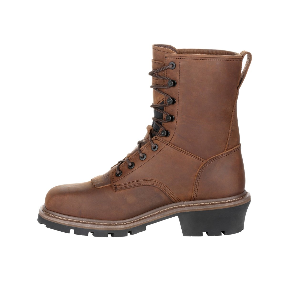 Rocky Square Toe Logger Men's Waterproof Work Boots Rkk0276 In Brown - TLW Shoes