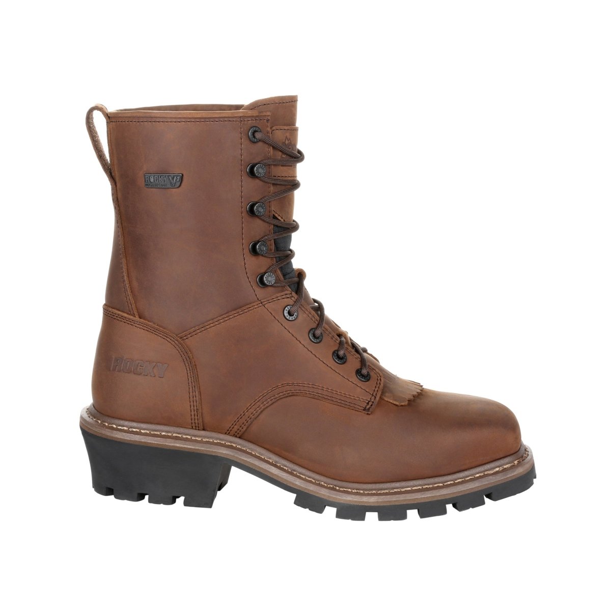 Rocky Square Toe Logger Men's Waterproof Work Boots Rkk0276 In Brown - TLW Shoes