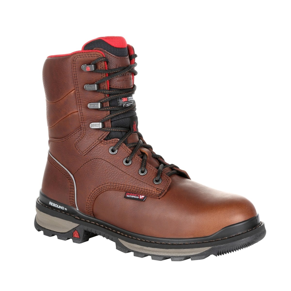 Rocky Rams Horn Men's Composite Toe Waterproof 800G Insulated Work Boots Rkk0284 In Brown - TLW Shoes