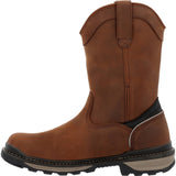 Rocky Rams Horn Men's Waterproof Pull - On Work Boots Rkk0398 In Brown - TLW Shoes